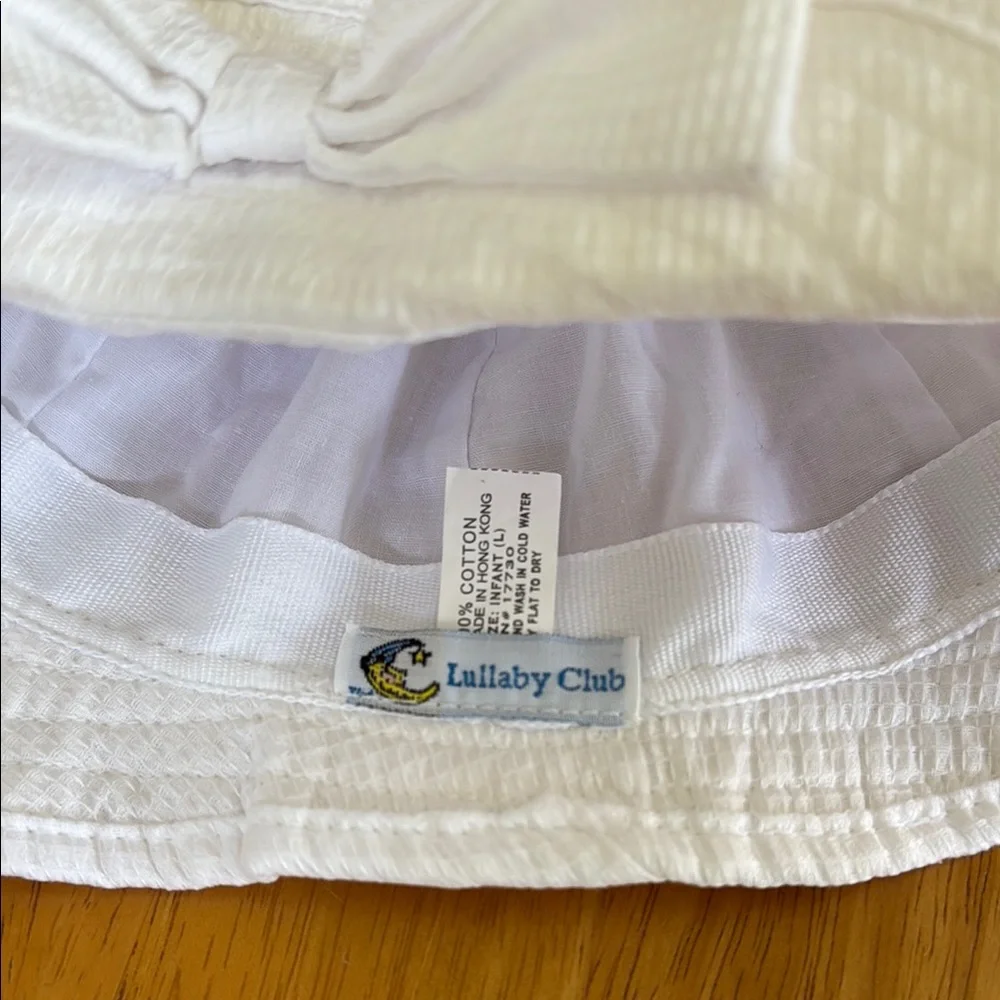Vintage NWT White Kids Sun Hat with Bow Girl Infant Large Measurements in pics